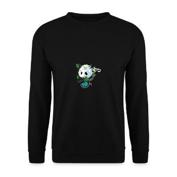 Panda Hippie Stoner Skizzier Geschenk - Unisex Pullover - Schwarz - Vorne - Alina (178cm) & Michal (187cm)