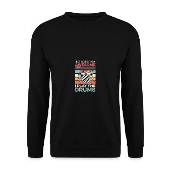 I play drums musician gift - Unisex Sweatshirt - black - Front - Alina (178cm) & Michal (187cm)