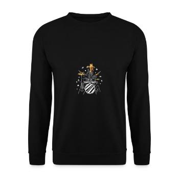 Giraffe -Drummer Instrumentalist Gift - Unisex Sweatshirt - black - Front - Alina (178cm) & Michal (187cm)