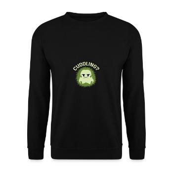 Kuscheln? Süß und liebevoll Gift - Unisex Pullover - Schwarz - Vorne - Alina (178cm) & Michal (187cm)