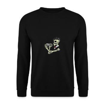 Skeleton Bartender Alcoholic Poison - Unisex Sweatshirt - black - Front - Alina (178cm) & Michal (187cm)
