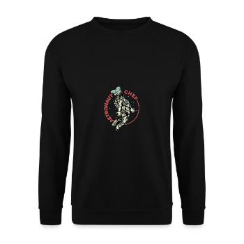 Astronautenkoch Kulinarischer Experte Geschenk - Unisex Pullover - Schwarz - Vorne - Alina (178cm) & Michal (187cm)