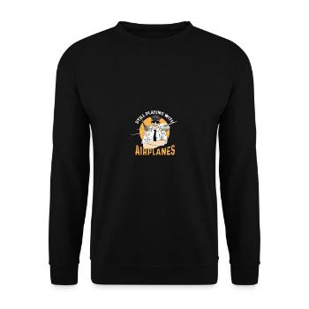 Still planes play commercial pilot gift - Unisex Sweatshirt - black - Front - Alina (178cm) & Michal (187cm)