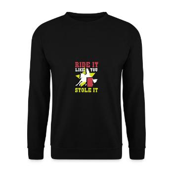 Stahl es Reiter Gift - Unisex Pullover - Schwarz - Vorne - Alina (178cm) & Michal (187cm)