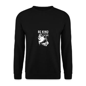 Be Friendly Vegan Gift - Unisex Sweatshirt - black - Front - Alina (178cm) & Michal (187cm)