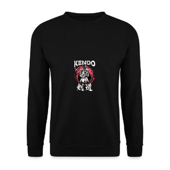 Kendo Warrior Japanese Gift - Unisex Sweatshirt - black - Front - Alina (178cm) & Michal (187cm)