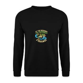 Probably Fishing Senior Captain Gift - Unisex Sweatshirt - black - Front - Alina (178cm) & Michal (187cm)