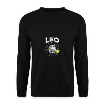 LEO -Zeichen Astrologe oder Prädiktor Gift - Unisex Pullover - Schwarz - Vorne - Alina (178cm) & Michal (187cm)