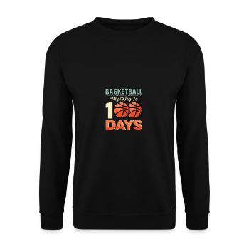 Dribierte meinen Weg Varsity -Spieler Geschenk - Unisex Pullover - Schwarz - Vorne - Alina (178cm) & Michal (187cm)