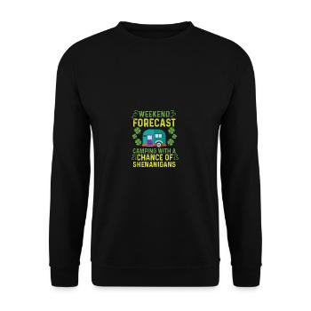 Pop-up-Spielereien Wohnmobil Geschenk - Unisex Pullover - Schwarz - Vorne - Alina (178cm) & Michal (187cm)