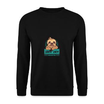 100% lazy insomnia poison - Unisex Sweatshirt - black - Front - Alina (178cm) & Michal (187cm)