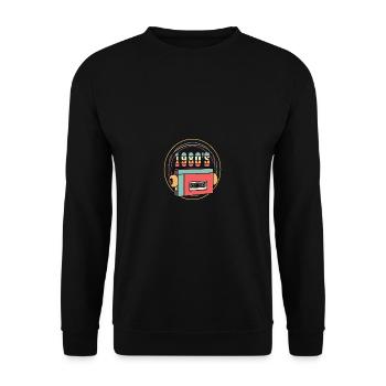 Cadeau grand-père ou grand-mère des années 1980 - Sweat-shirt Unisexe - noir - Devant - Alina (178cm) & Michal (187cm)