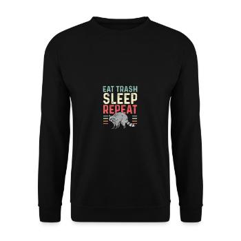 Manger, dormir, répéter Paresseux et somnolent - Sweat-shirt Unisexe - noir - Devant - Alina (178cm) & Michal (187cm)