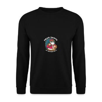 Funny Christmas Pajamas dear Santa Claus me - Unisex Sweatshirt - black - Front - Alina (178cm) & Michal (187cm)