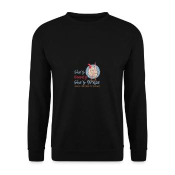 Chicken lover Shes Beauty Funny quote Shes Gr - Unisex Sweatshirt - black - Front - Alina (178cm) & Michal (187cm)