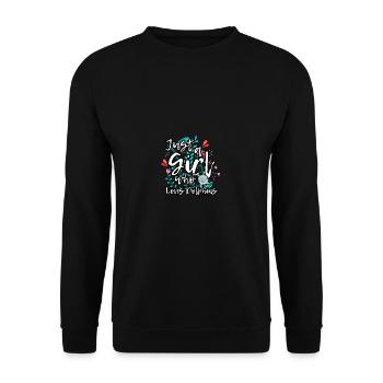 dolphin lover funny quote just a girl, d - Unisex Sweatshirt - black - Front - Alina (178cm) & Michal (187cm)