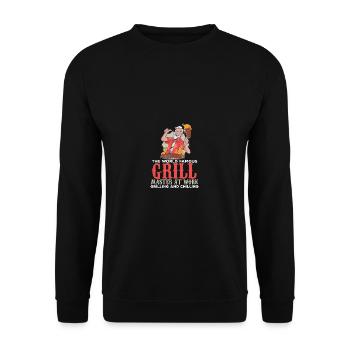 Drôle de grillade Master BBQ Lover Foodies Chef Rauch - Sweat-shirt Unisexe - noir - Devant - Alina (178cm) & Michal (187cm)