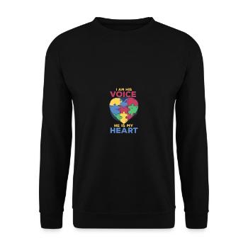 Je suis sa voix, il est mon cœur Autisme Be - Sweat-shirt Unisexe - noir - Devant - Alina (178cm) & Michal (187cm)