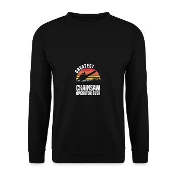 Lumberjack Arborist Tree Logger Greatest Chainsaw - Unisex Pullover - Schwarz - Vorne - Alina (178cm) & Michal (187cm)
