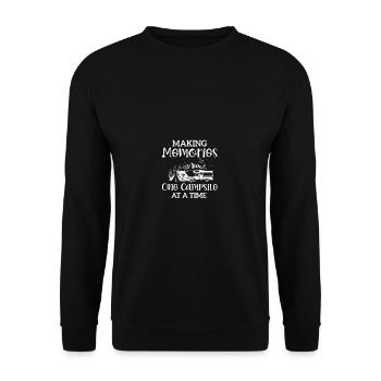 Camping Lovers Retro Camping Clothes - Unisex Sweatshirt - black - Front - Alina (178cm) & Michal (187cm)