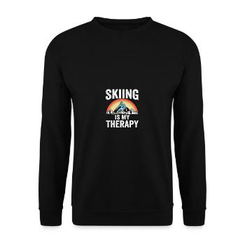 Des vêtements amusants et cool pour les amateurs de ski - Sweat-shirt Unisexe - noir - Devant - Alina (178cm) & Michal (187cm)