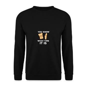 Vous savez drôles de gourmets quelle heure il est - Sweat-shirt Unisexe - noir - Devant - Alina (178cm) & Michal (187cm)