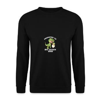 Promoted to Big Cousin 2022 T-Rex Dinosaur lu - Unisex Sweatshirt - black - Front - Alina (178cm) & Michal (187cm)