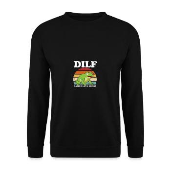 I love frogs funny say frog amphibian - Unisex Sweatshirt - black - Front - Alina (178cm) & Michal (187cm)