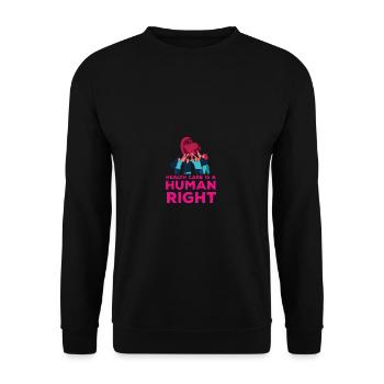 Les soins de santé sont un être humain - Sweat-shirt Unisexe - noir - Devant - Alina (178cm) & Michal (187cm)