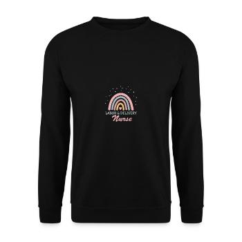 Drôle de citation travail arc-en-ciel et grue de livraison - Sweat-shirt Unisexe - noir - Devant - Alina (178cm) & Michal (187cm)