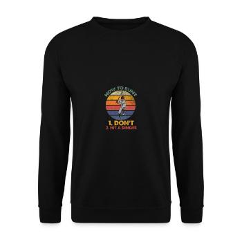 How to Ask Vintage Quote Beats No Thing f - Unisex Sweatshirt - black - Front - Alina (178cm) & Michal (187cm)