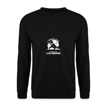 Drôles d’amoureux des chiens vizsla j’entends que vous ni - Sweat-shirt Unisexe - noir - Devant - Alina (178cm) & Michal (187cm)