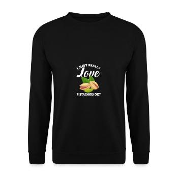 J’adore les pistaches drôle citation pistaches wirkli - Sweat-shirt Unisexe - noir - Devant - Alina (178cm) & Michal (187cm)