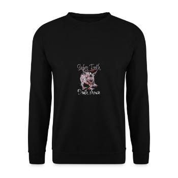 Sabre Tooth Death Mouse funny vintage quote - Unisex Sweatshirt - black - Front - Alina (178cm) & Michal (187cm)