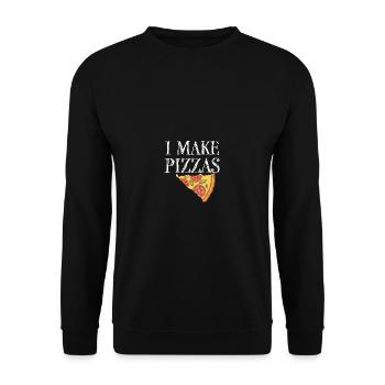 Pizza Make Pizzas Party Funny Chef Quote - Unisex Sweatshirt - black - Front - Alina (178cm) & Michal (187cm)