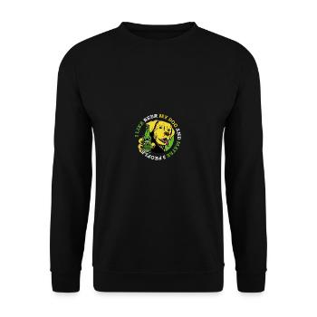 Lustiges Trinkzitat Ich mag Bier, meine Katze und - Unisex Pullover - Schwarz - Vorne - Alina (178cm) & Michal (187cm)