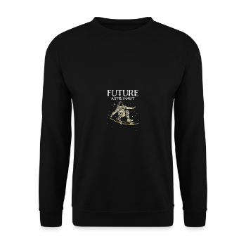 Funny desperate astronaut with planet and sk - Unisex Sweatshirt - black - Front - Alina (178cm) & Michal (187cm)