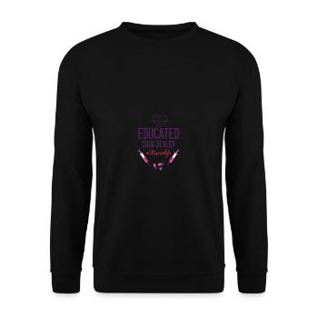 Educated drug dealer funny quote for the sick - Unisex Sweatshirt - black - Front - Alina (178cm) & Michal (187cm)