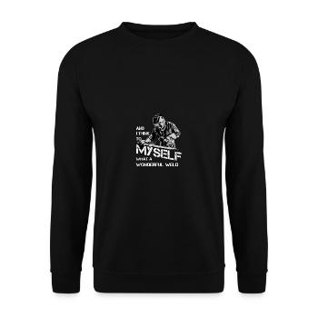 Imagine what a wonderful pig - Unisex Sweatshirt - black - Front - Alina (178cm) & Michal (187cm)