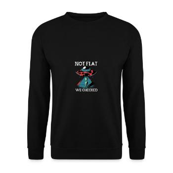 Extraterrestre OVNI Citation amusante pas plate, nous avons environ - Sweat-shirt Unisexe - noir - Devant - Alina (178cm) & Michal (187cm)