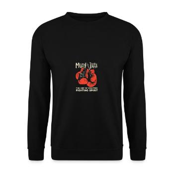 Muay Thai Vintage Retro Kunst des Kampfes Kickboxi - Unisex Pullover - Schwarz - Vorne - Alina (178cm) & Michal (187cm)
