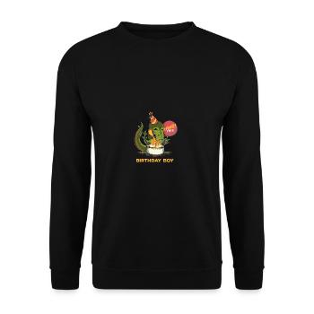 Children 3 Year Old T Rex Dinosaur 3rd Bday Boy T - Unisex Sweatshirt - black - Front - Alina (178cm) & Michal (187cm)