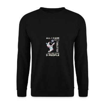 Ich kümmere mich um Volleyball Fous Footd 3 People - Unisex Pullover - Schwarz - Vorne - Alina (178cm) & Michal (187cm)