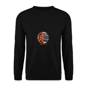 Ich kann alle Dinge christlicher Basketball -Motiv - Unisex Pullover - Schwarz - Vorne - Alina (178cm) & Michal (187cm)