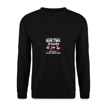 Quilter - waren mehr als nur Quiltfreunde Flamingo - Unisex Pullover - Schwarz - Vorne - Alina (178cm) & Michal (187cm)