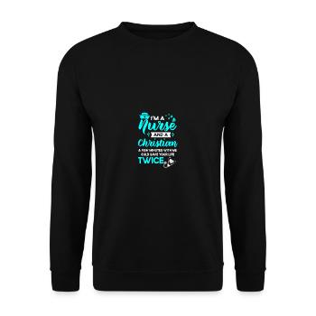 RN LVN CNA Infirmière de grade Christian Cool Nu - Sweat-shirt Unisexe - noir - Devant - Alina (178cm) & Michal (187cm)