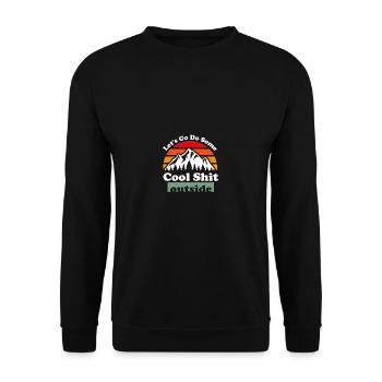 Let's go outside of Retro Funny Nature Gr - Unisex Sweatshirt - black - Front - Alina (178cm) & Michal (187cm)