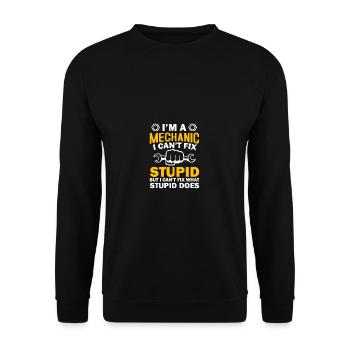 Je suis peut-être mécanicien, mais je ne peux pas - Sweat-shirt Unisexe - noir - Devant - Alina (178cm) & Michal (187cm)