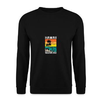 Hawaii Hawaiian Vacation 2022 Retro Matching Family - Sweat-shirt Unisexe - noir - Devant - Alina (178cm) & Michal (187cm)