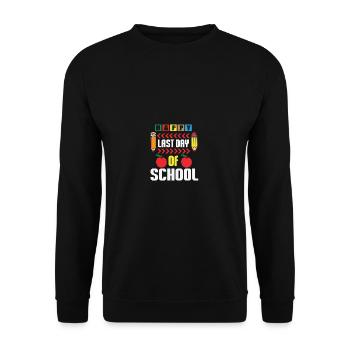 Glücklicher letzter Abschluss des Schullehrers für - Unisex Pullover - Schwarz - Vorne - Alina (178cm) & Michal (187cm)